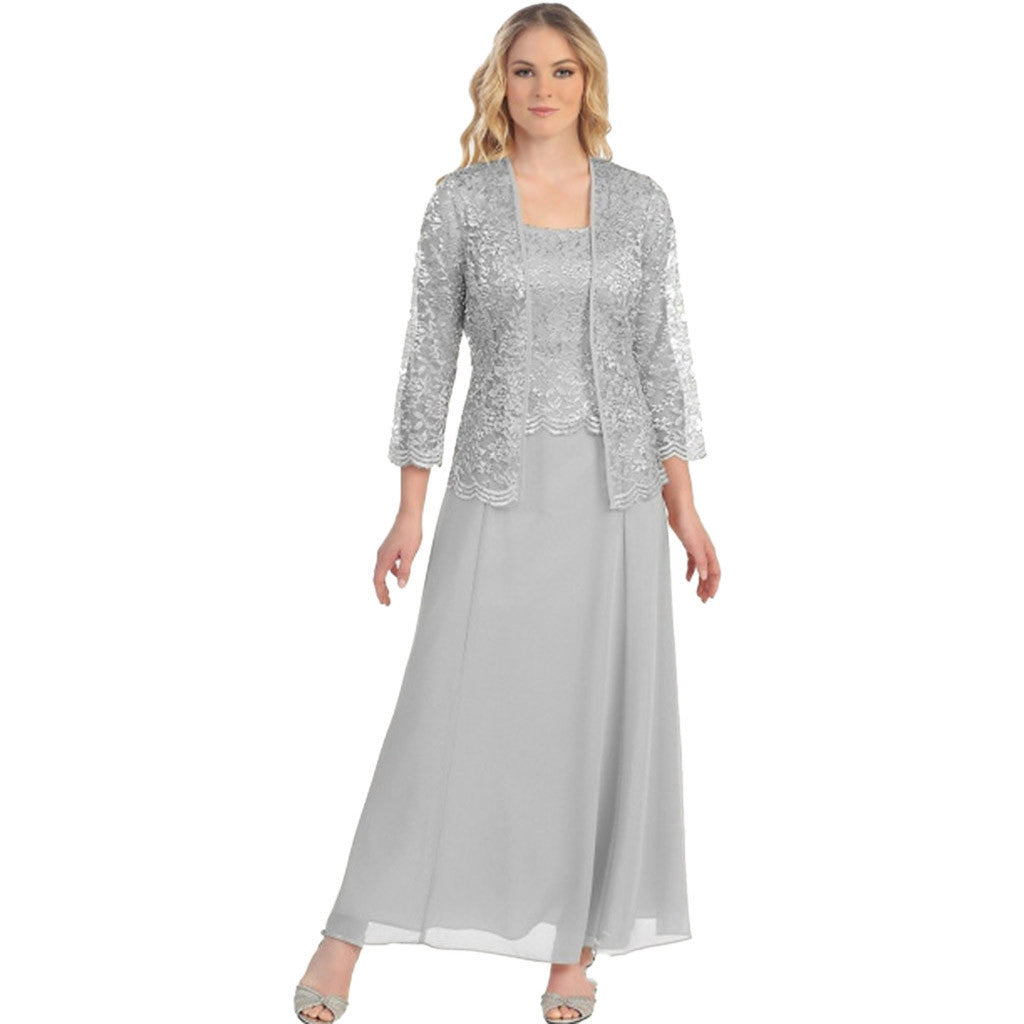 Seraphina – Two-Piece Lace Cardigan & Chiffon Long Dress
