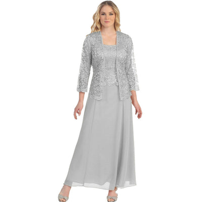 Seraphina – Two-Piece Lace Cardigan & Chiffon Long Dress