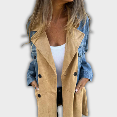 Amelia - Denim & Suede coat