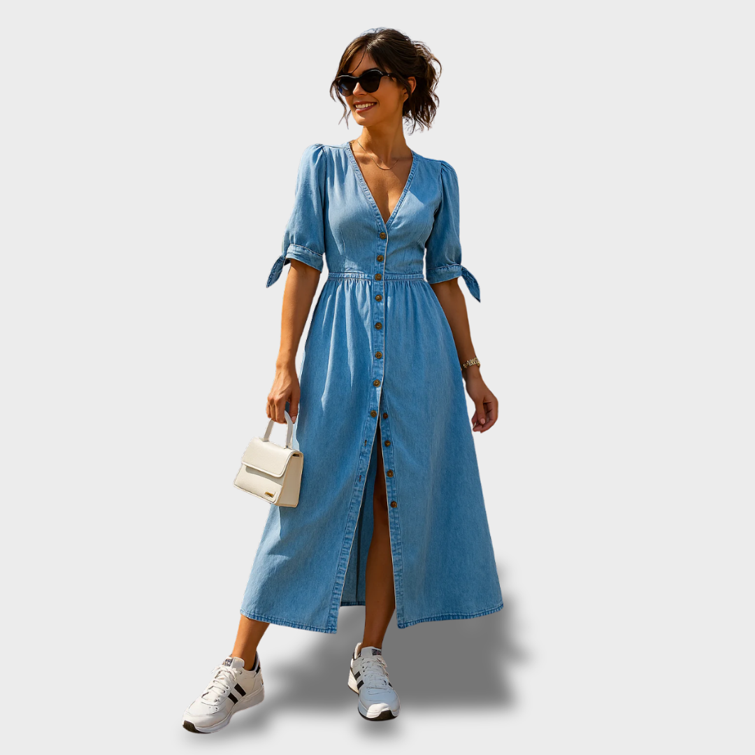 Mary - Shiny Denim Dress