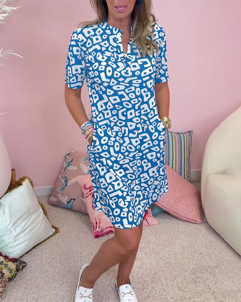 Evelyn | Modern Geometric Print Dress