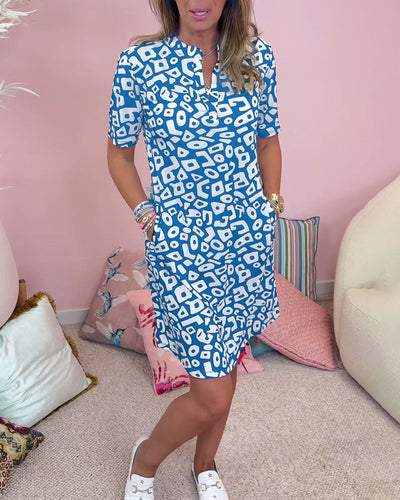Evelyn | Modern Geometric Print Dress