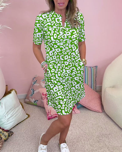 Evelyn | Modern Geometric Print Dress