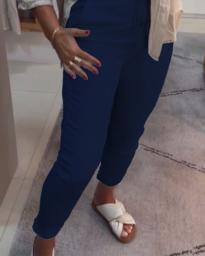Isla | Casual Solid Pencil Pants