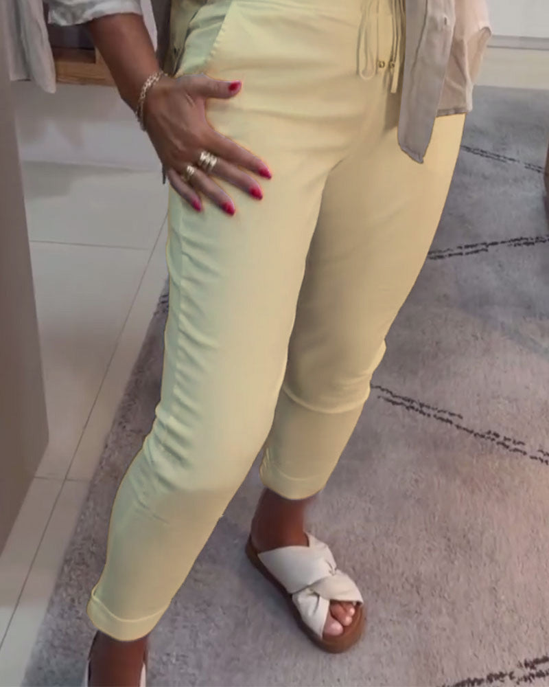 Isla | Casual Solid Pencil Pants