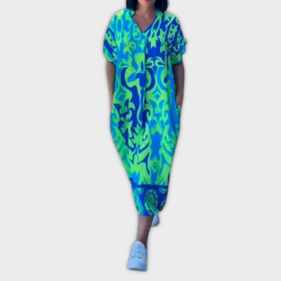 Nia | Relaxed dress with artistic print