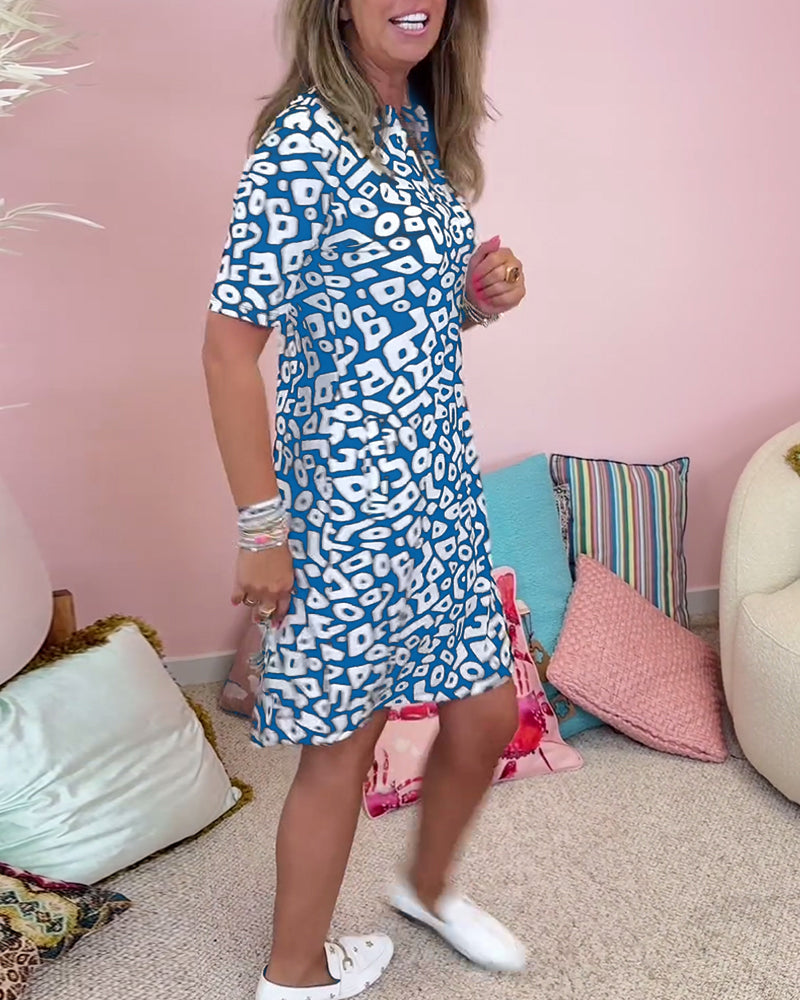 Evelyn | Modern Geometric Print Dress
