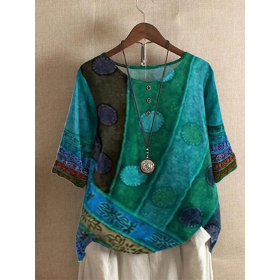 Laoise |  Comfortable Colorful Top With Half Sleeves