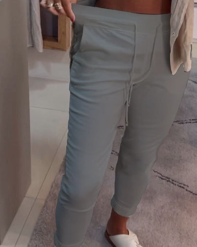 Isla | Casual Solid Pencil Pants