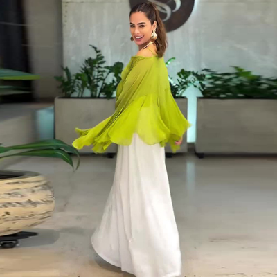 Roma – Chiffon Ruffle Top & Pocket Pants Set