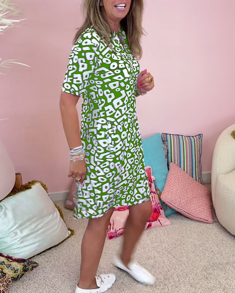 Evelyn | Modern Geometric Print Dress