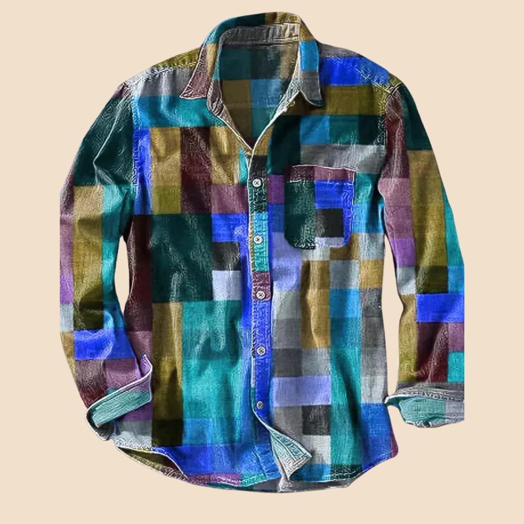 Albion™ – Unisex Vintage Rainbow Long-Sleeve Shirt