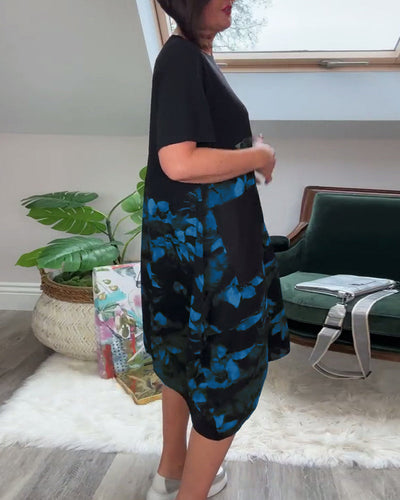 Maya | Casual dress with round neckline and floral print