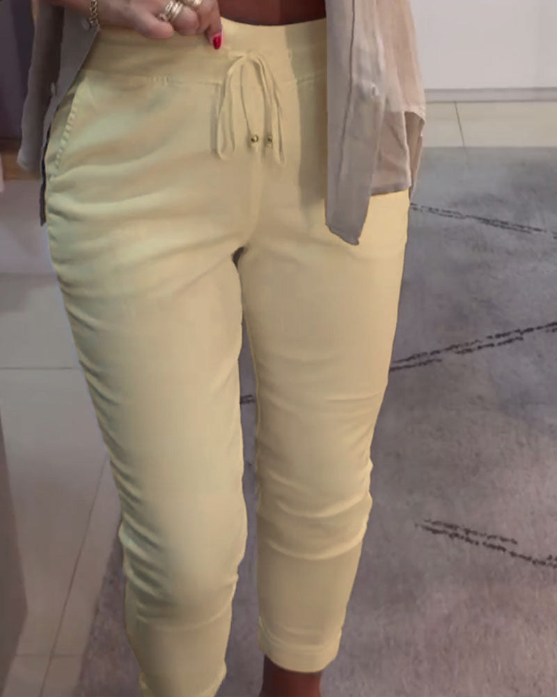 Isla | Casual Solid Pencil Pants