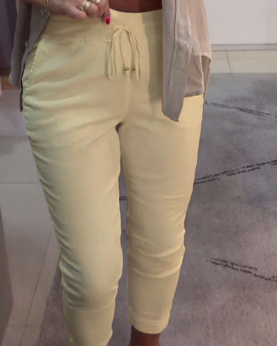 Isla | Casual Solid Pencil Pants