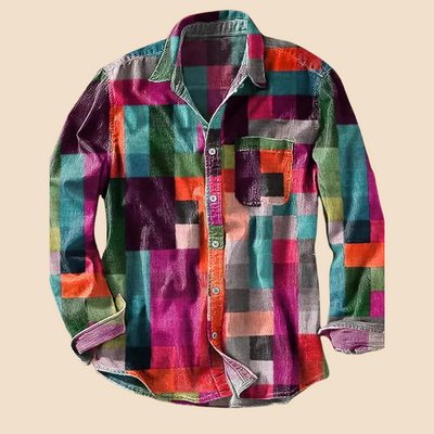 Albion™ – Unisex Vintage Rainbow Long-Sleeve Shirt