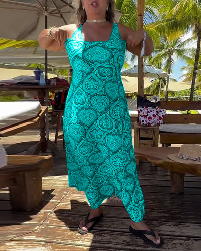Emma | Strapless Heart Vacation Print Swimsuit