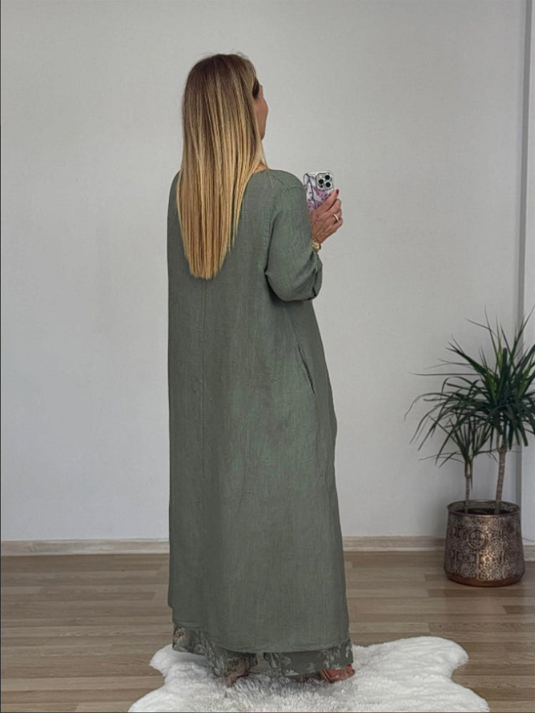 Chara™ | Long-sleeved Top And Printed Pants Set