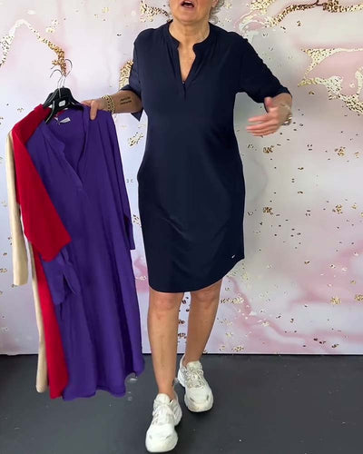 Alinta™ Solid V-Neck Dress