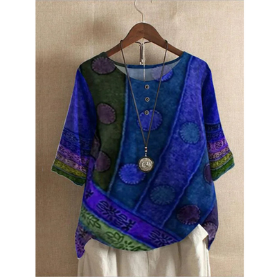 Laoise |  Comfortable Colorful Top With Half Sleeves