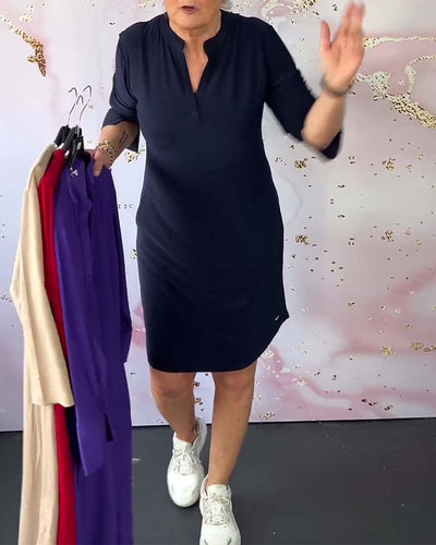 Alinta™ Solid V-Neck Dress