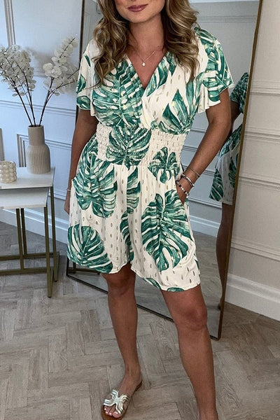 Carabella - Leafy Print Romper