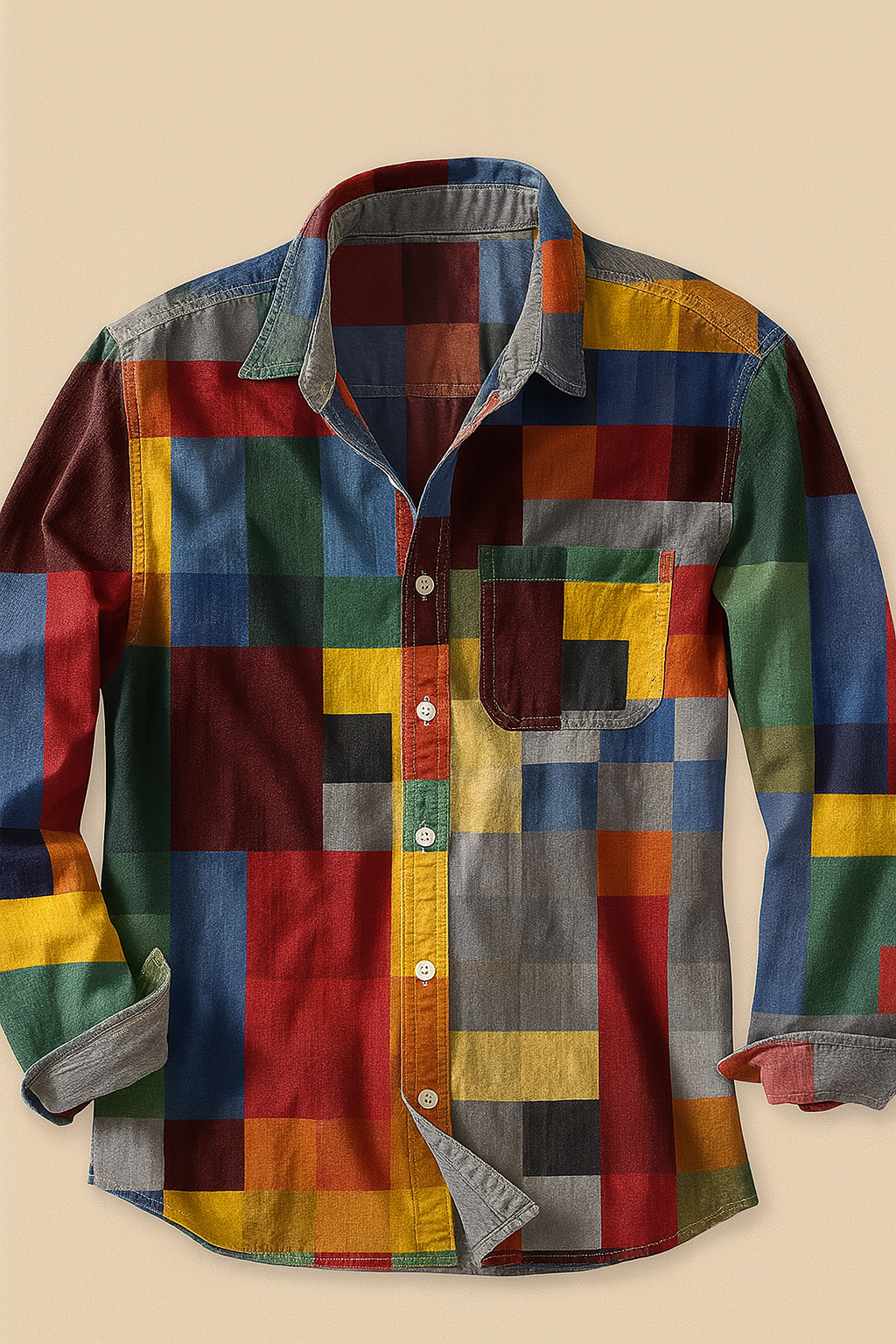 Albion™ – Unisex Vintage Rainbow Long-Sleeve Shirt