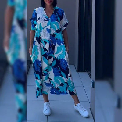 Nia | Relaxed dress with artistic print