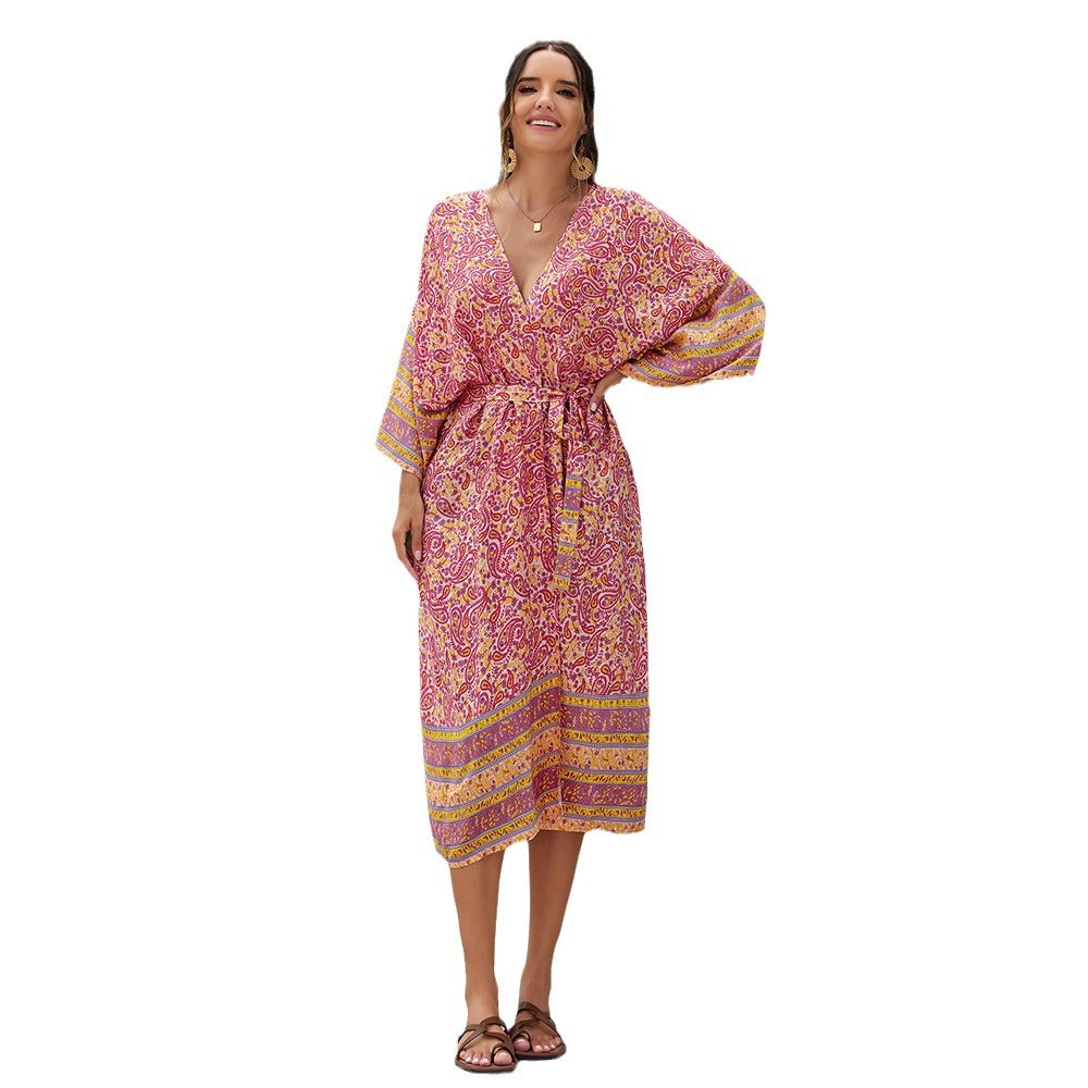 Elegant Boho Wrap Dress – Effortless Sophistication