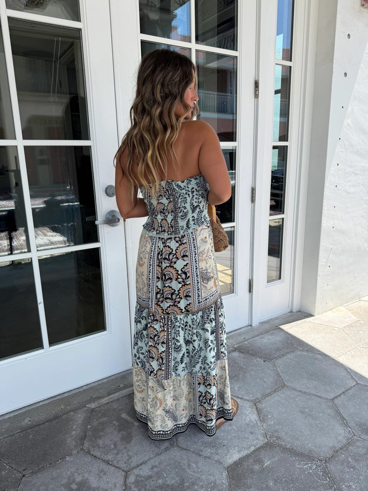 Andresa | Boho Strapless Cut-Out Maxi Dress