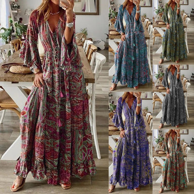 Nana | Bohemian Paisley Maxi Dress