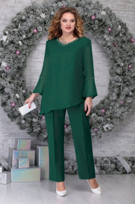 Danica | Plus Size Elegant Two-Piece Pantsuit