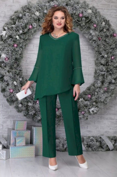 Danica | Plus Size Elegant Two-Piece Pantsuit