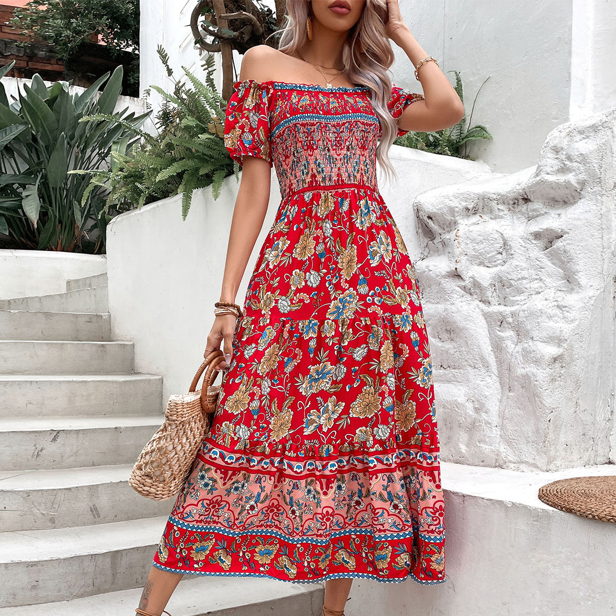 Matilda | Boho Off-Shoulder Maxi Dress