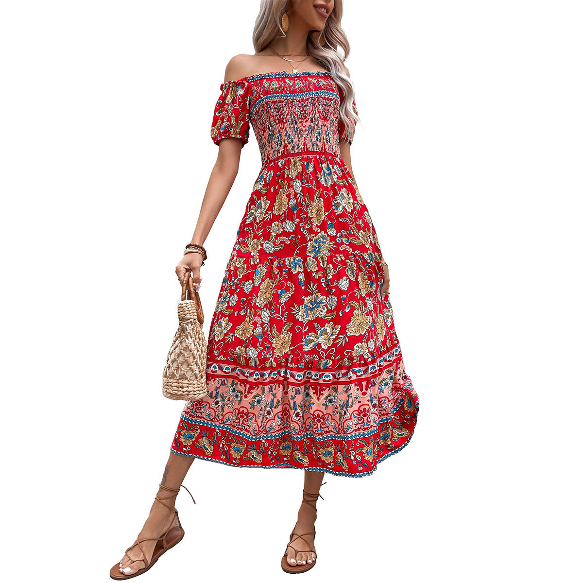 Matilda | Boho Off-Shoulder Maxi Dress