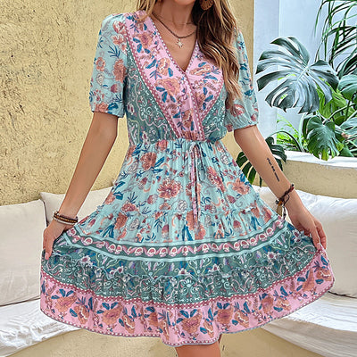 Nela | Boho Wrap Mini Dress