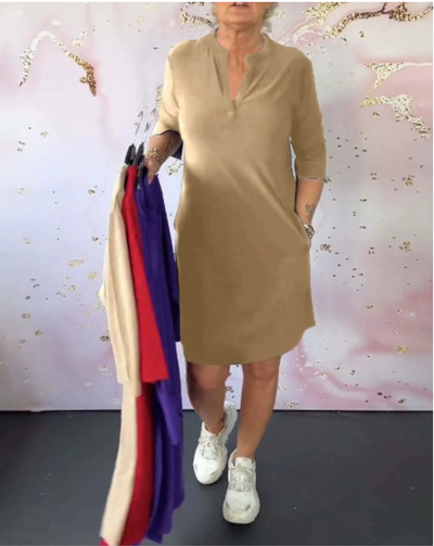 Alinta™ Solid V-Neck Dress