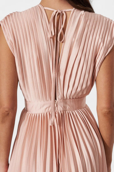 Audrey | Pleated V-Neck Midi Dress