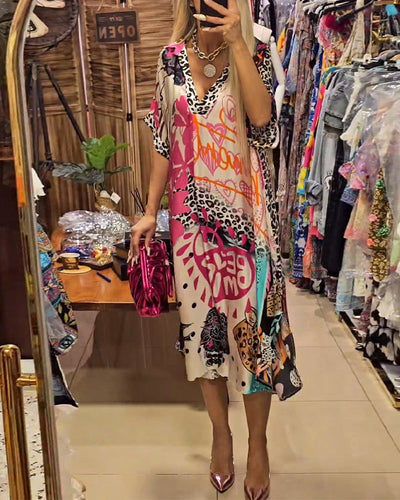 Ayla | Casual dress with colorful print