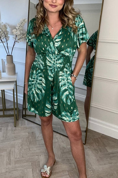Carabella - Leafy Print Romper