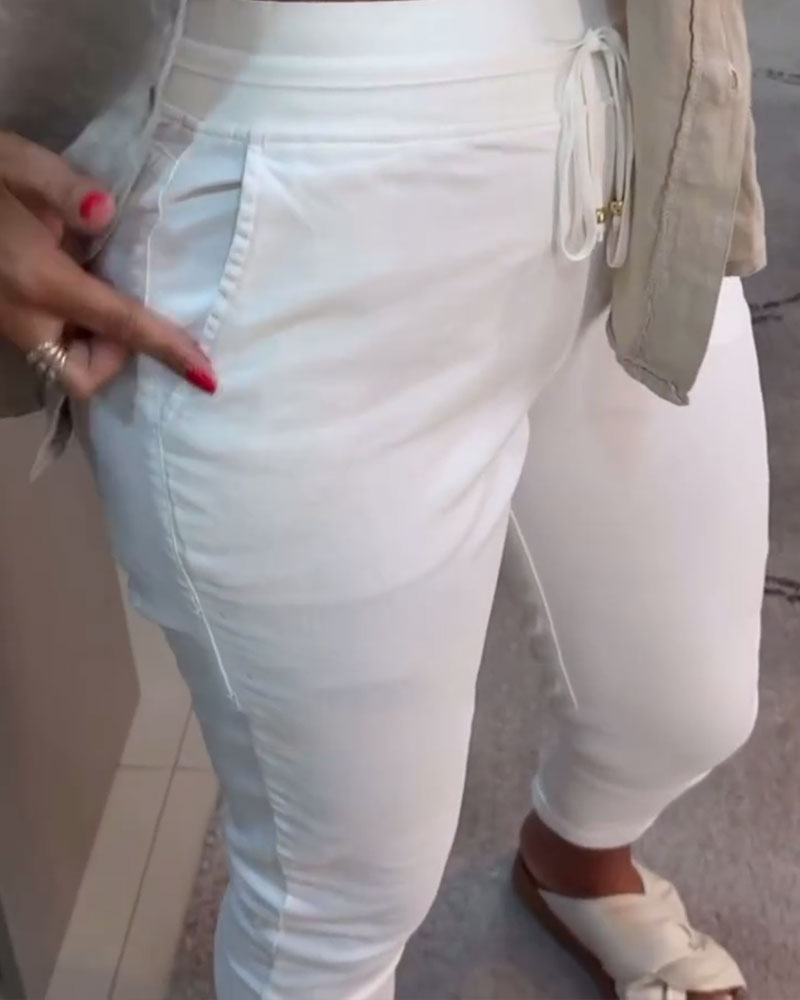 Isla | Casual Solid Pencil Pants