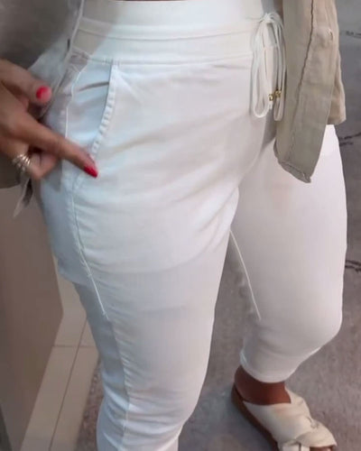 Isla | Casual Solid Pencil Pants