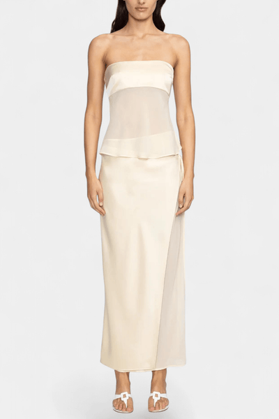 Fiona | Buttercream Strapless Midi Skirt Set