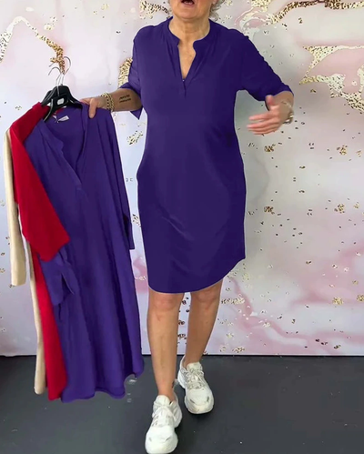 Alinta™ Solid V-Neck Dress