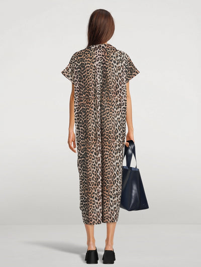 Evie | Short-sleeved dress with leopard print