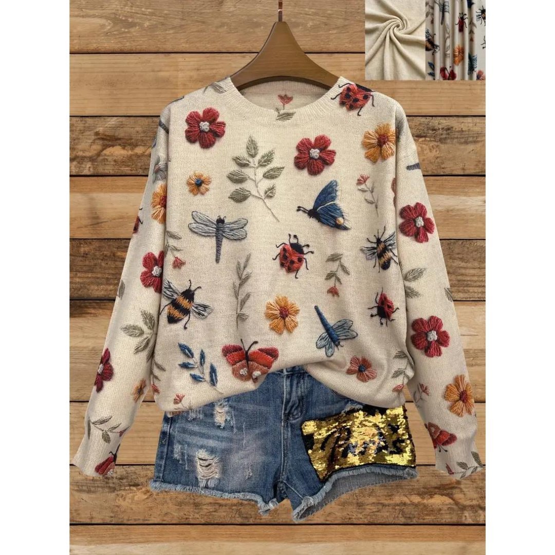 Luna | Floral Turtleneck Sweater