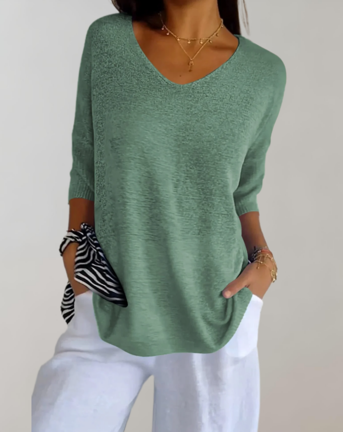 Fiji® | Knitted Top With V-Neck