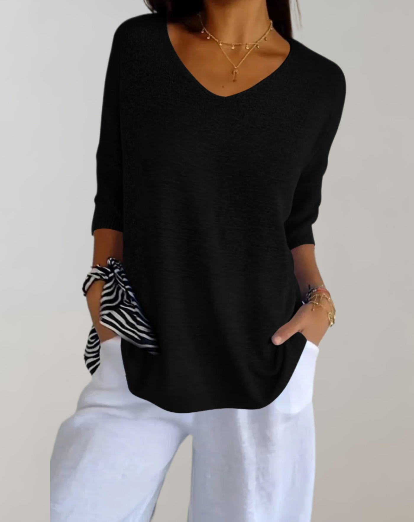 Fiji® | Knitted Top With V-Neck