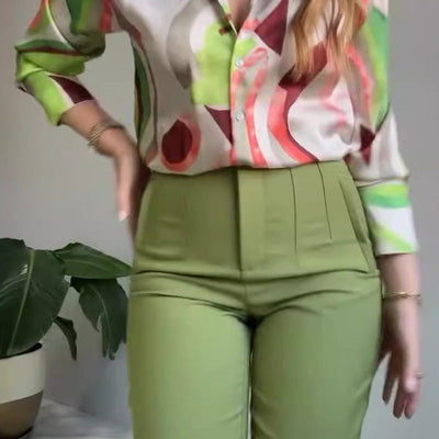 Enid - Casual Printed Shirt And Pants
