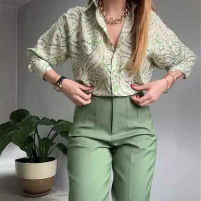 Enid - Casual Printed Shirt And Pants
